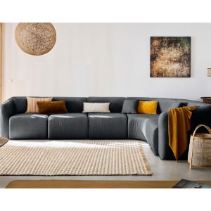 Ikare - canapé modulable d'angle droit - 6 places - en tissu - Gris