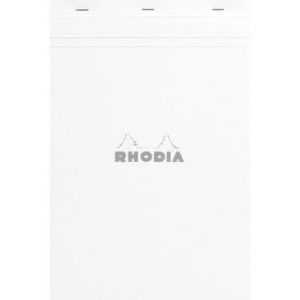 Rhodia 19601C - Bloc N°19 blanc format 21 x 31,8 cm (A4 détaché), 160 pages - ligné + marge