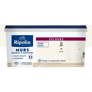 Ripolin Déco Murs Boiseries & Radiateurs - Blanc aspen - Velours - 2,5L