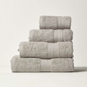 Carré éponge 30 x 30 cm en coton égyptien 500 g/m², Lot de 4, Gris clair - Gris clair - Homescapes