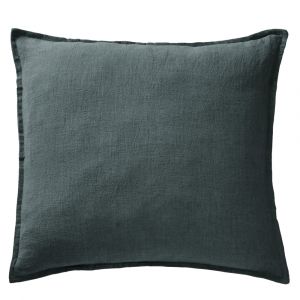 Taie D'oreiller 60x60 Cm Lin Français Ardoise