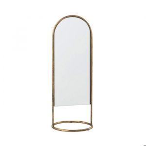 J-Line Miroir sur pied à poser 16,5x16,5x45 cm en métal doré