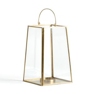 Photophore verre et laiton ou métal noir, Uyova Laiton Taille Taille Unique