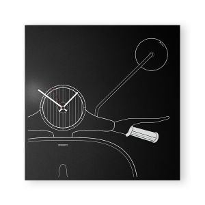 DESIGNoBJECT horloge murale SCOOTER (Noir - Tôle coupée au laser)