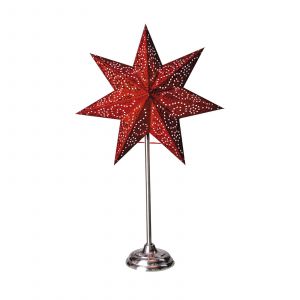 Best Season Lampe étoile Star Trading 'Antique' en papier et métal, douille E14, alimentation électrique, rouge-argent, h 55 cm, l 34 cm