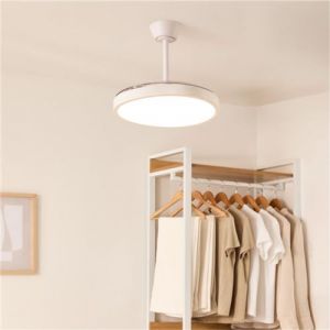 Ventilateur de plafond silencieux WIND CLEAR STUDIO 40W avec pales rétractables et lumière LED