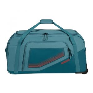 American Tourister City Racer - Sac de Voyage &agrave; roulettes 77 cm, 129 L - Grand Espace de Rangement & Compartiment Chaussures S&eacute;par&eacute; - D&eacute;perlant, Poign&eacute;es Multiples, Robuste - Bleu (Petrol)