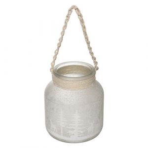 Lanterne D&eacute;co Motif Enneig&eacute; "Cocon" 16cm Blanc Prix