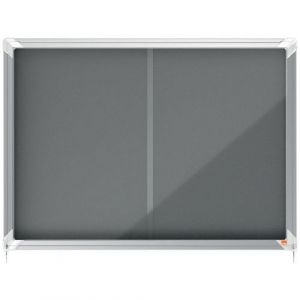 Nobo Vitrine D'affichage Porte Coulissante - Gris - 8xa4