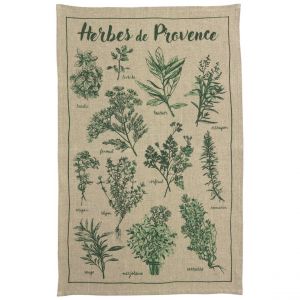 Declikdeco Torchon lin Les herbes Naturel 45 x 70