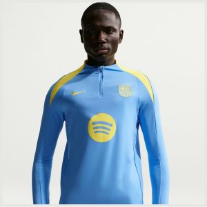 Nike FC Barcelone Maillot d'Entra&icirc;nement Dri-FIT Strike Drill - Bleu/Jaune, pointure Medium - ['Bleu'] - Taille Medium