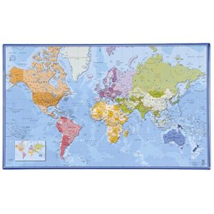 Viquel Sous main bureau carte du Monde en Anglais - Protection bureau Mappemonde