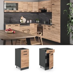 Vicco - Meuble bas "R-Line" 40cm Goldkraft/Anthracite avec tiroir