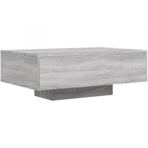 VidaXL Table basse avec lumières LED sonoma gris 85x55x31 cm