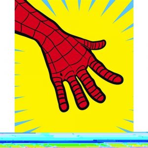 Komar WTD Tableau mural Marvel PowerUp Spider-Man Hand 50 x 70 cm