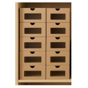 Image de Boite de rangement carton 32&times;22&times;14 cm lot de 10