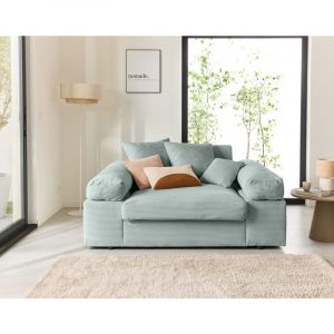 Aspen - fauteuil xl - assise profonde - velours côtelé - bleu