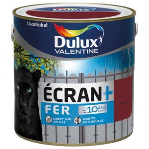 Image de Dulux Valentine Peinture fer brillant écran+ 2 L - rouge basque - Peinture antirouille, Peinture métal