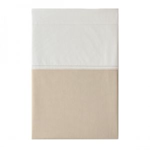 Declikdeco Drap plat bicolore en percale de coton, Rendez-vous