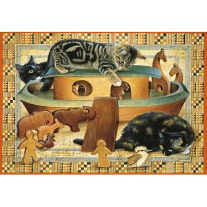 Grafika Puzzle Kittens playing in Noahs ark