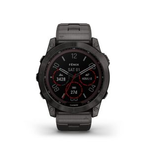 Garmin Fenix 7X Sapphire Solar mit Titanarmband schiefergrau/schiefergrau