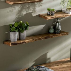 M&S Etagère murale 120x20x4 cm en acacia massif - ALONG