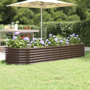 Image de VidaXL Jardinière de jardin Acier enduit de poudre 224x80x36 cm Marron