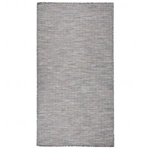 VidaXL Tapis &agrave; tissage plat d'ext&eacute;rieur 80x150 cm Marron et noir