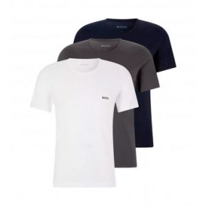 Boss Effect Pour homme. Pack 3 T-Shirts RN Clsico gris, bleu, blanc