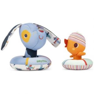 Lilliputiens Jules Le Chien - Gaspard Le Canard - Flottant - Multicolore - 15 cm - Dès 6 Mois - 83651