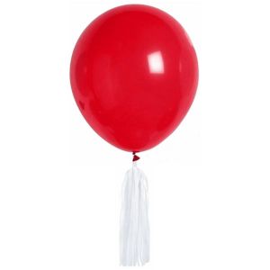 Ruedelafete Kit de 6 Ballons Pompons ® blanc/ROUGE