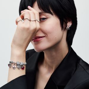 Pandora Charm Pendant Double Cœur Rouge et Serrure - Taille one size