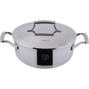 Cocotte avec couvercle - Saveur Selects - 25cm - Acier inoxydable - Compatible induction et four -
