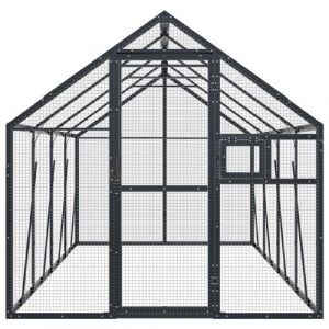 VidaXL Volière anthracite 1,79x4x1,85 m aluminium