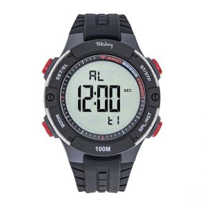 Tekday Montre homme - 656225 Bracelet Silicone Noir