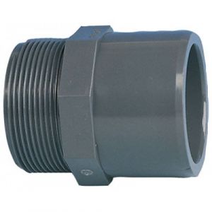 Image de Codital Embout PVC pression à coller Ø Femelle 50 Ø mâle 63 Ø filetage mâle 33/42