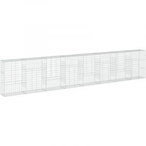 VidaXL Panier gabion avec couvercle 800x50x150 cm fer galvanis&eacute;, mur en gabion, mur de sout&egrave;nement en gabion, cl&ocirc;ture en gabion, gabion, cage gabion 3295161
