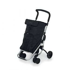 Foppapedretti Chariot de Courses en Aluminium et Polyester Noir 39,5 l