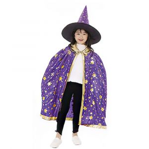 Rubie's Set Cape et Chapeau de sorcière violette - Taille Unique 3-8 ans Halloween