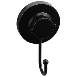 Cornat T3402501 1 Simple &ndash; 3 Options de Fixation diff&eacute;rentes avec Ventouse, Tampon per&ccedil;age Crochet adh&eacute;sif/Porte-Serviettes, Acier Plastique, Noir Mat