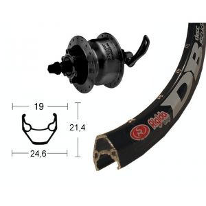 Winora Roue Moyeu Dynamo 28' Shimano DH-3D30 / Ryde Zac 2000 Noir - 622/19