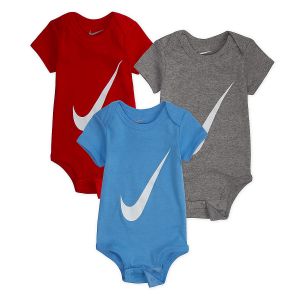Nike Lot de 3 bodies Swoosh Multicolore - Couleur Multicolore - Taille 6-12 mois