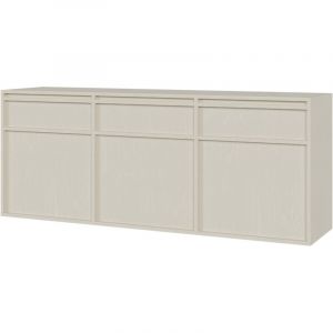 Selsey - evo - Buffet à trois portes - 154 cm - avec tiroirs - suspendu - crème
