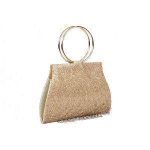 Pochette cérémonie-Nyls Création-Petit Sac de soiree Doré Strass Pochette femme Mariage Gold Brydia - Jaune