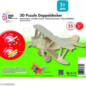 Image de Marabu Puzzle 3D en bois à monter - Avion - 25 pcs