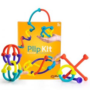 Tomy Fat Brain Toys Plip Kit | Ensemble de 52 pi&egrave;ces en Silicone Flexible dans Une vari&eacute;t&eacute; de Formes, Tailles et Couleurs | Jouets sensoriels pour Enfants | Jouets de Construction cr&eacute;atifs