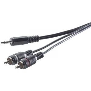 Image de Speaka professional Adaptateur audio SP-1300900 [2x Cinch / RCA mâle - 1x Jack mâle 3.5 mm] 3 m gris