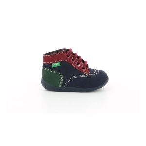 Image de Kickers Bottines cuir Bonbon Marine / Rouge - Taille 18;19;20;21;22;23;24;25;26;27