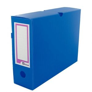 Majuscule 1264 BLEU - Boites archives polypropylène dos9 bleu af - Paquet de 10