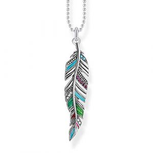 Image de Thomas Sabo Collier ethnique en argent sterling 925 avec plume - Longueur : 70 cm